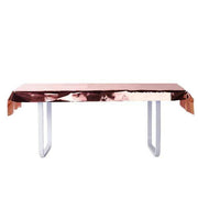 40" x 90" Rectangular Metallic Disposable Plastic Tablecloth - Rose Gold TAB_FOL_01_40X90_054