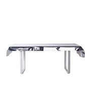 40" x 90" Rectangular Metallic Disposable Plastic Tablecloth - Silver TAB_FOL_01_40X90_SILV