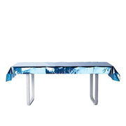 40" x 90" Rectangular Metallic Disposable Plastic Tablecloth TAB_FOL_01_40X90_TURQ