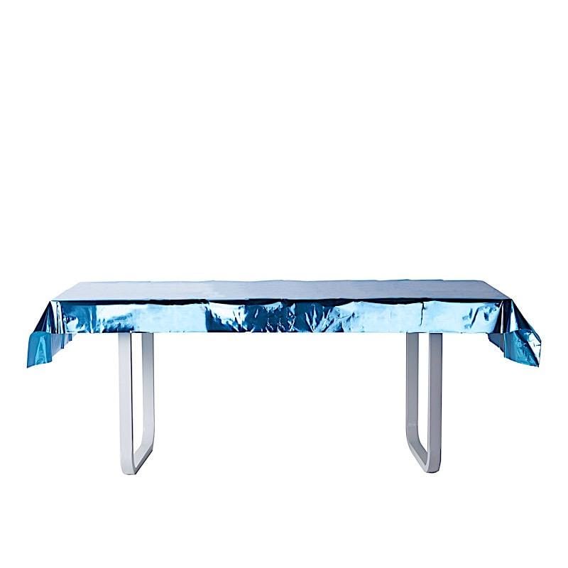 40" x 90" Rectangular Metallic Disposable Plastic Tablecloth TAB_FOL_01_40X90_TURQ