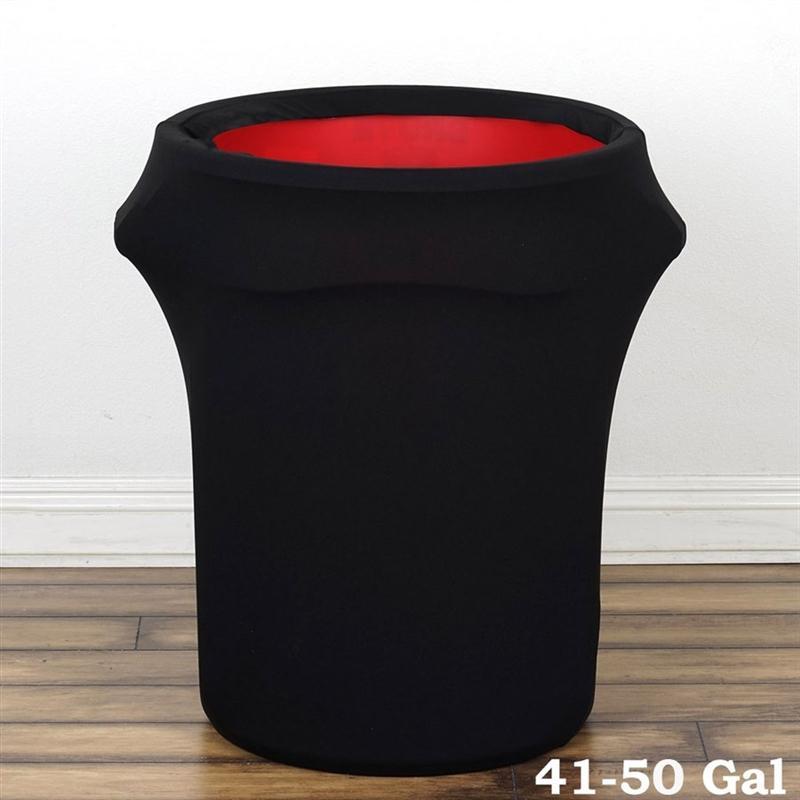 41-50 Gallons Spandex Stretch Round Trash Bin Cover - Black TAB_SPX_TRSB02_BLK