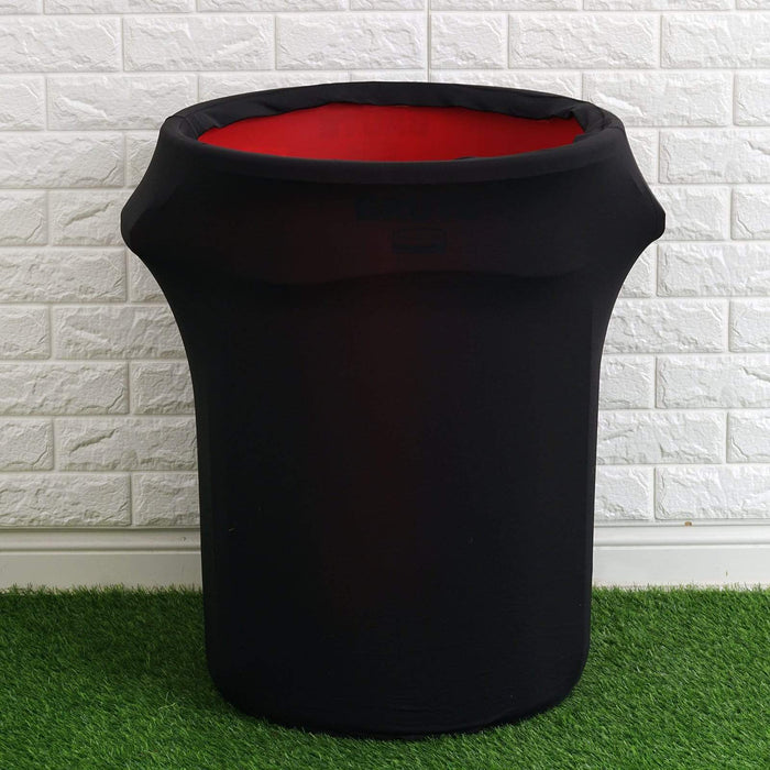 41-50 Gallons Spandex Stretch Round Trash Bin Cover - Black TAB_SPX_TRSB02_BLK