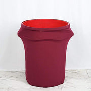 41-50 Gallons Spandex Stretch Round Trash Bin Cover - Burgundy TAB_SPX_TRSB02_BURG