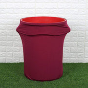 41-50 Gallons Spandex Stretch Round Trash Bin Cover - Burgundy TAB_SPX_TRSB02_BURG
