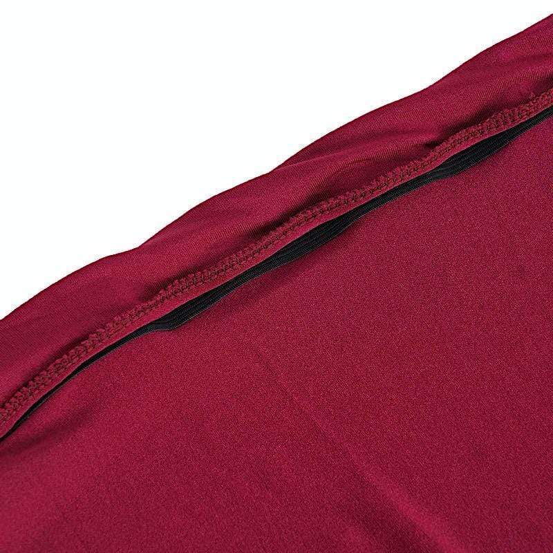 41-50 Gallons Spandex Stretch Round Trash Bin Cover - Burgundy TAB_SPX_TRSB02_BURG