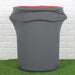 41-50 Gallons Spandex Stretch Round Trash Bin Cover - Charcoal Gray TAB_SPX_TRSB02_044