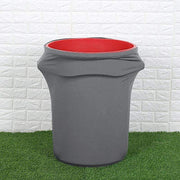 41-50 Gallons Spandex Stretch Round Trash Bin Cover - Charcoal Gray TAB_SPX_TRSB02_044