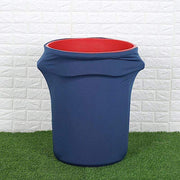 41-50 Gallons Spandex Stretch Round Trash Bin Cover - Navy Blue TAB_SPX_TRSB02_NAVY