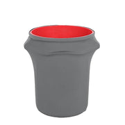 41-50 Gallons Spandex Stretch Round Trash Bin Cover - Charcoal Gray TAB_SPX_TRSB02_044