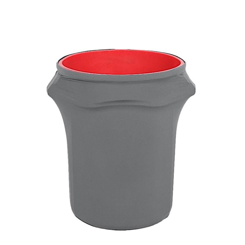 41-50 Gallons Spandex Stretch Round Trash Bin Cover - Charcoal Gray TAB_SPX_TRSB02_044