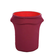 41-50 Gallons Spandex Stretch Round Trash Bin Cover - Burgundy TAB_SPX_TRSB02_BURG
