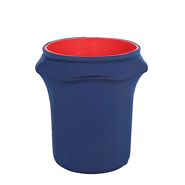 41-50 Gallons Spandex Stretch Round Trash Bin Cover - Navy Blue TAB_SPX_TRSB02_NAVY