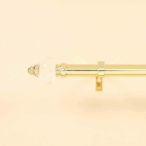 42"-126" long Adjustable Curtain Rod Set with Crystal Finials - Gold CUR_ROD010_42126_GOLD
