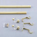 42"-126" long Adjustable Curtain Rod Set with Crystal Finials - Gold CUR_ROD010_42126_GOLD