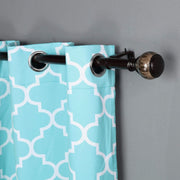 42"-126" long Adjustable Metal Curtain Rod Set with Marble Finials - Brown CUR_ROD004_42126_BRNZ