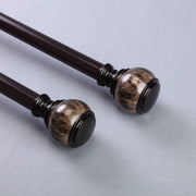 42"-126" long Adjustable Metal Curtain Rod Set with Marble Finials - Brown CUR_ROD004_42126_BRNZ