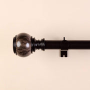 42"-126" long Adjustable Metal Curtain Rod Set with Marble Finials - Brown CUR_ROD004_42126_BRNZ