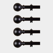 42"-126" long Adjustable Metal Curtain Rod Set with Round Finials