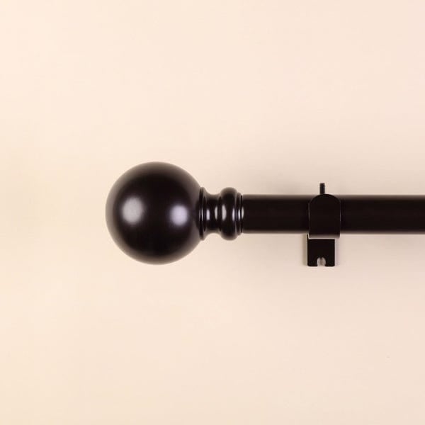 42"-126" long Adjustable Metal Curtain Rod Set with Round Finials