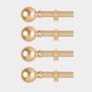 42"-126" long Adjustable Metal Curtain Rod Set with Round Finials