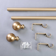 42"-126" long Adjustable Metal Curtain Rod Set with Round Finials