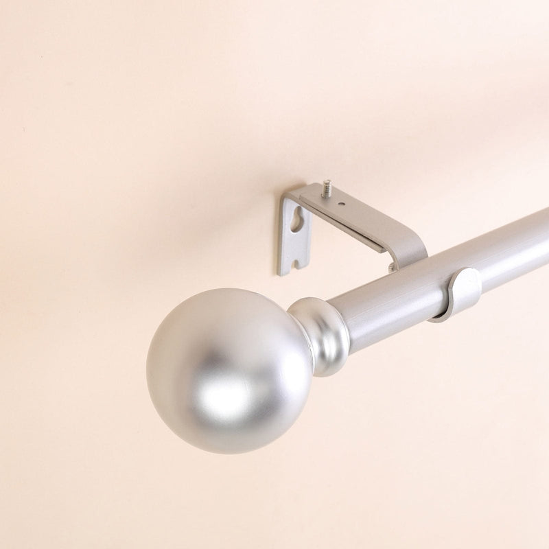 42"-126" long Adjustable Metal Curtain Rod Set with Round Finials