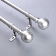 42"-126" long Adjustable Metal Curtain Rod Set with Round Finials
