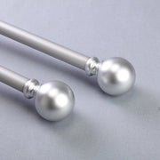 42"-126" long Adjustable Metal Curtain Rod Set with Round Finials