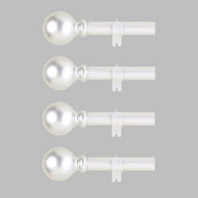 42"-126" long Adjustable Metal Curtain Rod Set with Round Finials