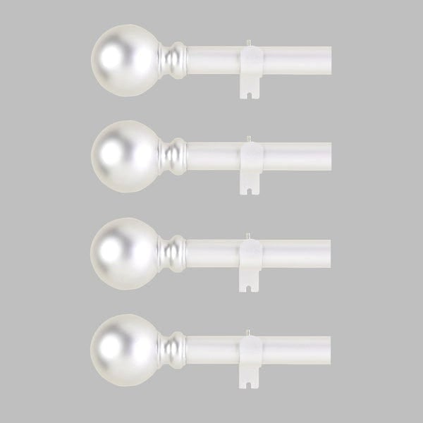 42"-126" long Adjustable Metal Curtain Rod Set with Round Finials