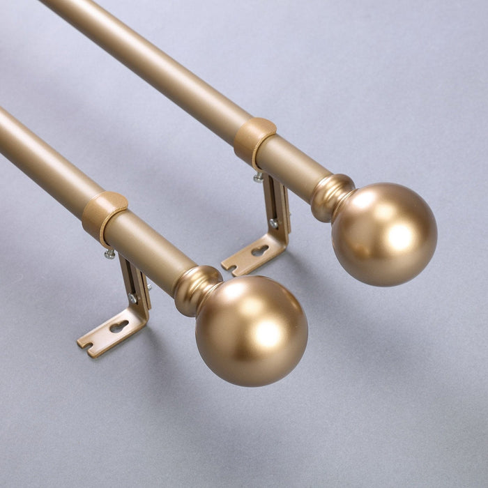 42"-126" long Adjustable Metal Curtain Rod Set with Round Finials