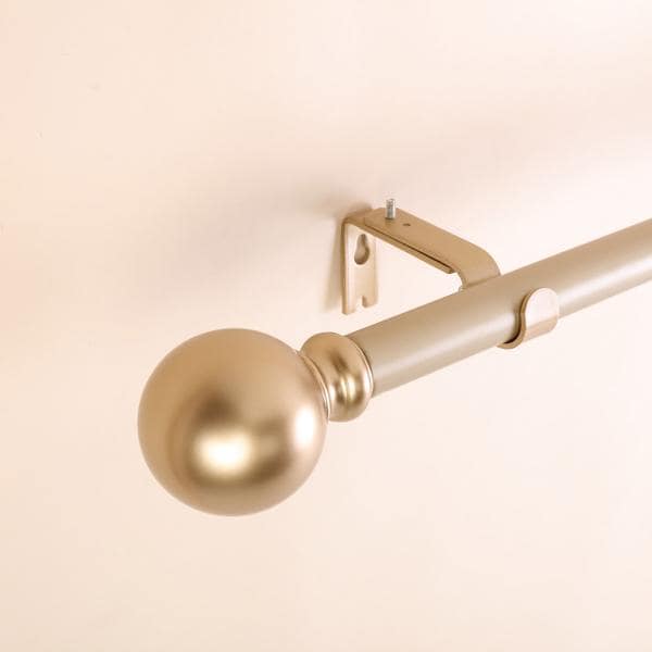 42"-126" long Adjustable Metal Curtain Rod Set with Round Finials