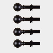 42"-126" long Adjustable Metal Curtain Rod Set with Round Finials