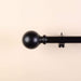 42"-126" long Adjustable Metal Curtain Rod Set with Round Finials CUR_ROD001_42126_BLK