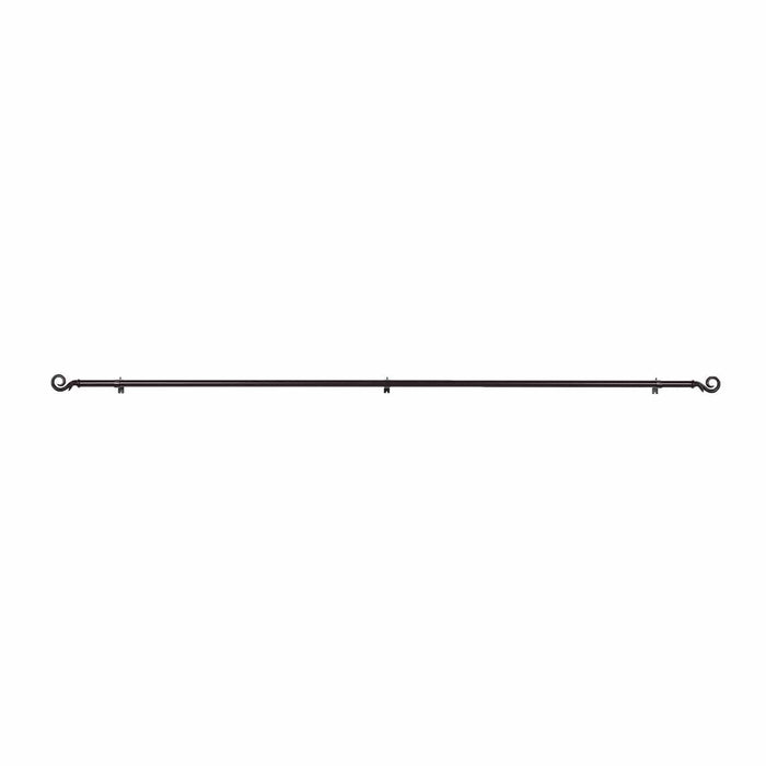 42"-126" long Adjustable Metal Curtain Rod Set with Scroll Finials - Brown CUR_ROD007_42126_BRNZ