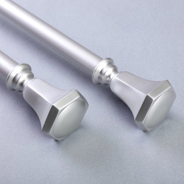 42"-126" long Adjustable Metal Curtain Rod Set with Teardrop Finials