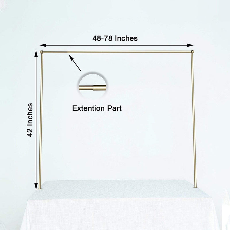 42" tall Adjustable Over The Table Rod Stand Metal Arch - Gold BKDP_STND_12_GOLD