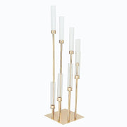 42" tall Candelabra Candle Holder Centerpiece with Glass CHDLR_CAND_030_8_GOLD