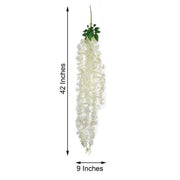 42" tall Silk Wisteria Flowers Hanging Vine Bush