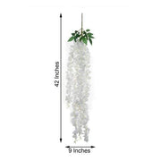 42" tall Silk Wisteria Flowers Hanging Vine Bush
