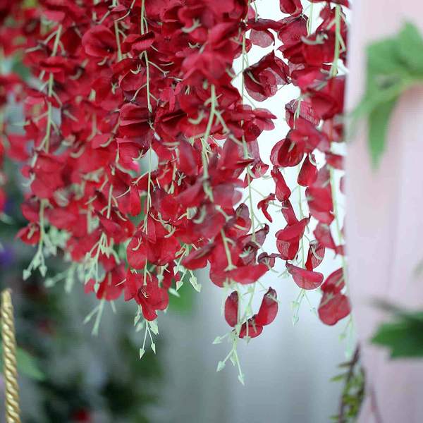 42" tall Silk Wisteria Flowers Hanging Vine Bush