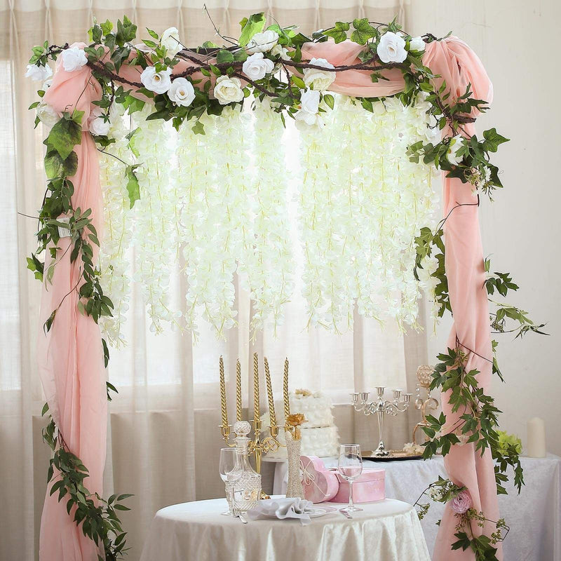 42" tall Silk Wisteria Flowers Hanging Vine Bush