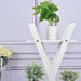 44" tall 3 Tier Natural Wooden Plant Stand Display Shelf - White FURN_WOD_RCK003_WHT