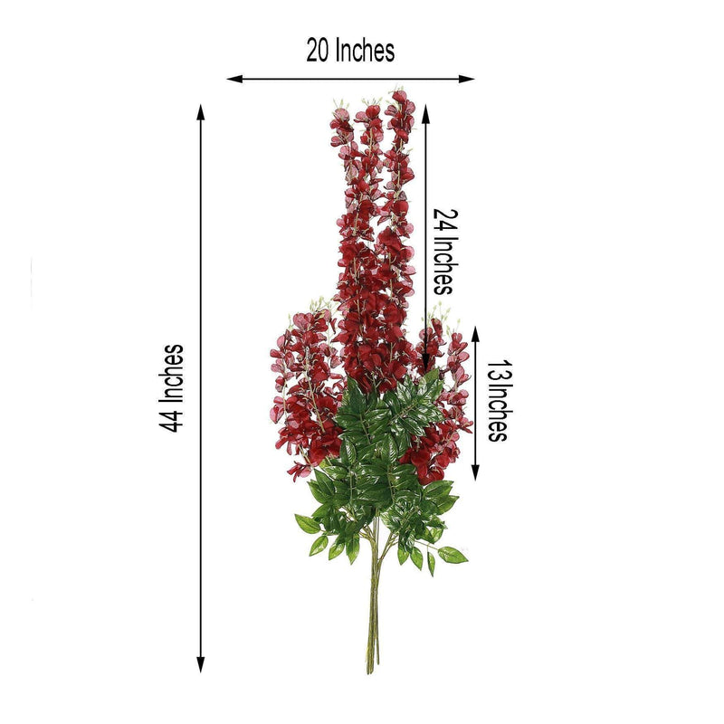 44" tall Silk Wisteria Flowers Hanging Vine Bush