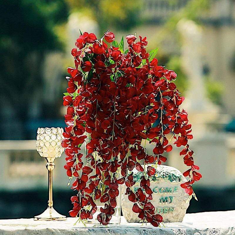 44" tall Silk Wisteria Flowers Hanging Vine Bush
