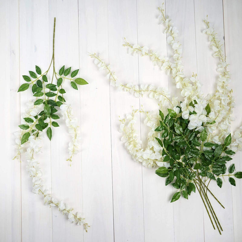 44" tall Silk Wisteria Flowers Hanging Vine Bush