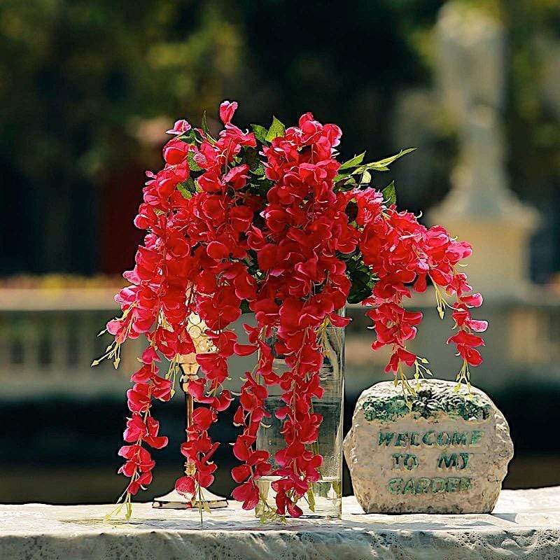 44" tall Silk Wisteria Flowers Hanging Vine Bush