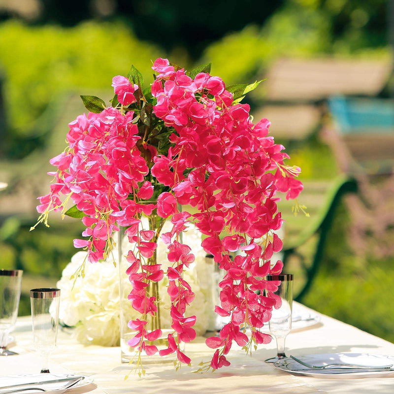 44" tall Silk Wisteria Flowers Hanging Vine Bush