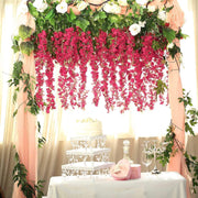 44" tall Silk Wisteria Flowers Hanging Vine Bush