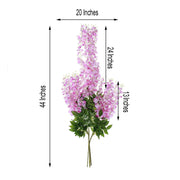 44" tall Silk Wisteria Flowers Hanging Vine Bush